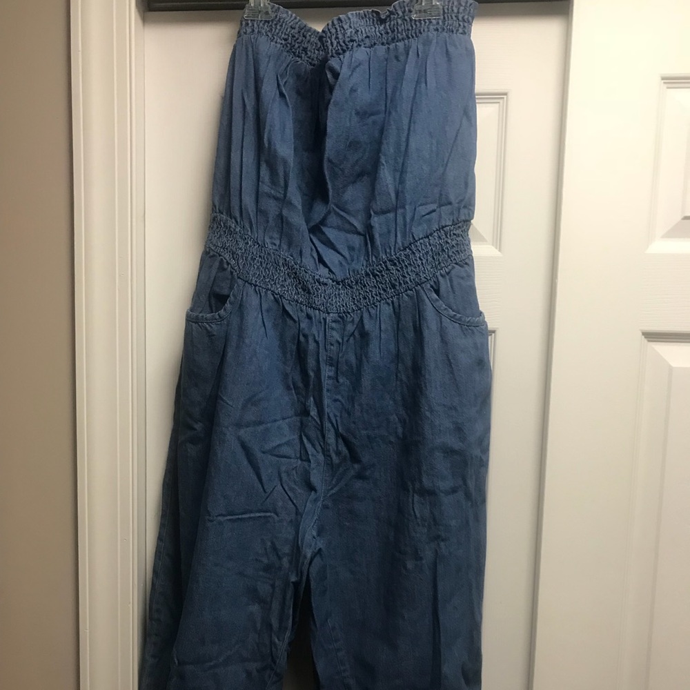 Jean Strapless Jump Suit